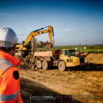 Chantier du doublement de la RN4 par la COLAS près d'Héming en Moselle